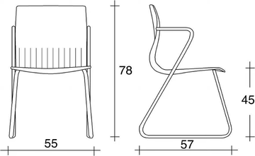 WEBBY 331 - Stackable sled base plastic chair with armrests by TALIN - view 3