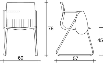 WEBBY 332 TDX - Plastic training chair with armrests with writing tablet by TALIN - view 3