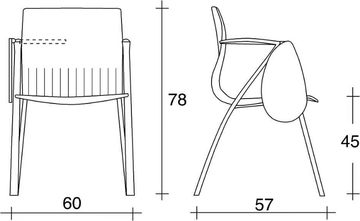 WEBBY 335 TDX - Fabric training chair with armrests with writing tablet by TALIN - view 3