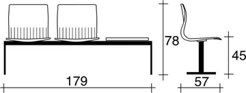 WEBBY 336 B2 TS - Freestanding fabric beam seating with armrests by TALIN - view 3