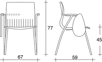 WEBBY 338 TDX - Plastic training chair with armrests with writing tablet by TALIN - view 3