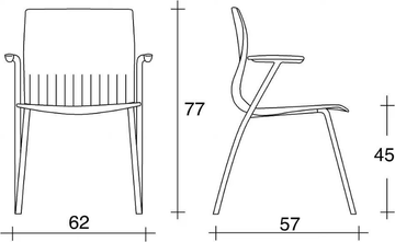WEBBY 338 - Stackable plastic chair with armrests by TALIN - view 3