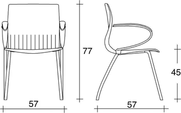 WEBBY 339 S - Cantilever upholstered fabric chair with armrests by TALIN - view 3