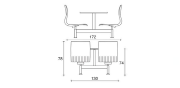 WEBBY W830 - Plastic monoblock canteen table with integrated seats by TALIN - view 3