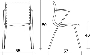WEBTOP 384 - Upholstered tanned leather chair with armrests by TALIN - view 3