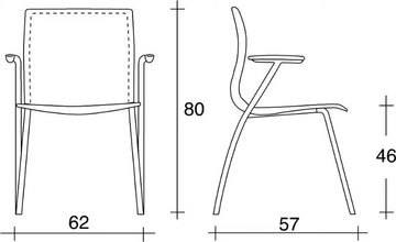 WEBTOP 388 - Upholstered tanned leather chair with armrests by TALIN - view 3