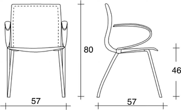 WEBTOP 389 - Upholstered tanned leather chair with armrests by TALIN - view 3