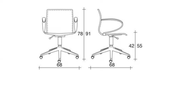 WEBTOP 393 - Tanned leather office chair with castors with armrests with 5-Spoke base by TALIN - view 3