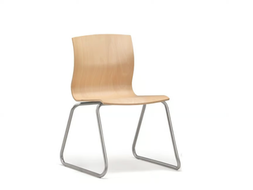 WEBWOOD 350 - Stackable sled base multi-layer wood chair by TALIN - view 2