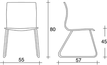 WEBWOOD 350S - Sled base upholstered fabric chair by TALIN - view 3