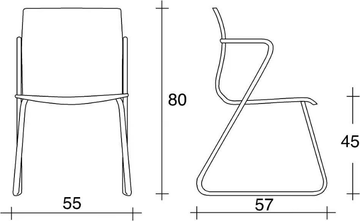 WEBWOOD 351 - Sled base multi-layer wood chair with armrests by TALIN - view 3