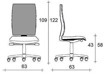 WIND 9-105 - Mesh office chair with castors with 5-Spoke base by TALIN - view 3