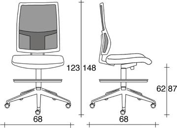 ALLYNET 1743 - Height-adjustable mesh drafting stool with 5-Spoke base by TALIN - view 3