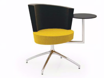 EL 1T - Upholstered with 4-spoke base fabric easy chair with armrests by TALIN - view 3