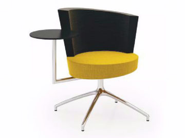 EL 1T - Upholstered with 4-spoke base fabric easy chair with armrests by TALIN - view 2