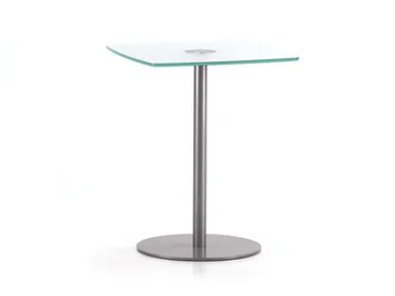 BASIC 851 C - Square glass and steel table by TALIN - view 2