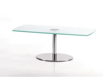 BASIC 854 C - Rectangular glass and steel coffee table for living room by TALIN - view 2