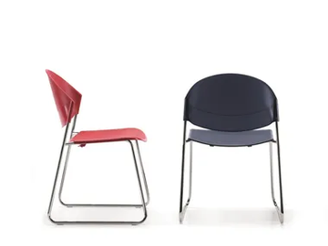DELFI 080 - Sled base polypropylene reception chair by TALIN - view 2