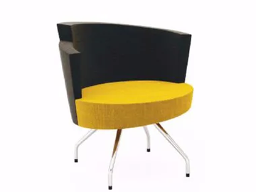 EL 1 FX - Upholstered trestle-based fabric easy chair with armrests by TALIN - view 2