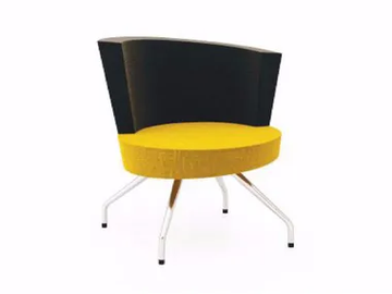 EL 1F - Upholstered trestle-based fabric easy chair with armrests by TALIN - view 2