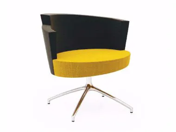 EL 1X - Upholstered with 4-spoke base fabric easy chair with armrests by TALIN - view 2