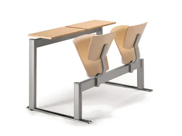 VEKTA A 111 - Freestanding multi-layer wood beam seating with tip-up seats by TALIN - view 2