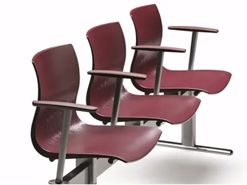 WEBBY 336 B3 - Freestanding plastic beam seating with armrests by TALIN - view 2