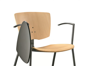 VEKTA 102 TDX - Stackable multi-layer wood training chair with armrests with writing tablet by TALIN - view 2
