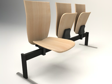 VEKTEN A181 - Freestanding wooden beam seating with tip-up seats by TALIN - view 2