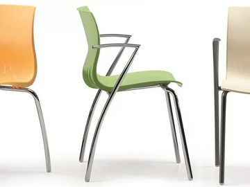 WEBBY 334 - Stackable plastic chair with armrests by TALIN - view 3