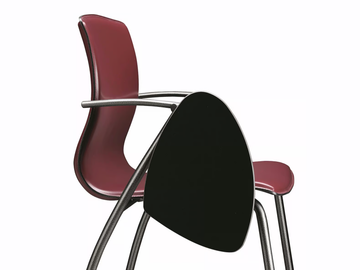 WEBTOP 385 TDX - Tanned leather training chair with armrests with writing tablet by TALIN - view 2