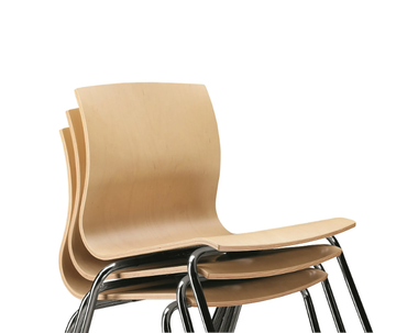 WEBWOOD 350 - Stackable sled base multi-layer wood chair by TALIN - view 3
