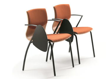 WEBWOOD 355/Tdx - Fabric training chair with armrests with writing tablet by TALIN - view 2