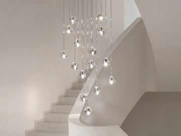 MIZU - LED or halo crystal pendant lamp by Terzani - view 2