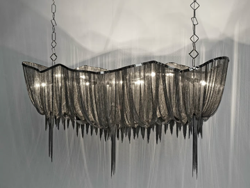 ATLANTIS A16-17-18 - Brass chains and metal structure plated pendant lamp by Terzani - view 3