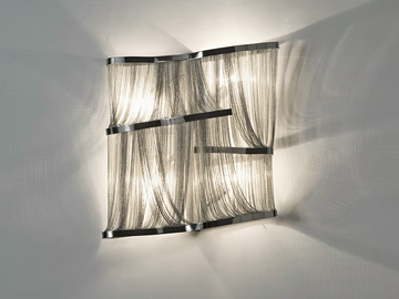 ATLANTIS J03 - Brass chains and metal structure plated wall light by Terzani - view 2