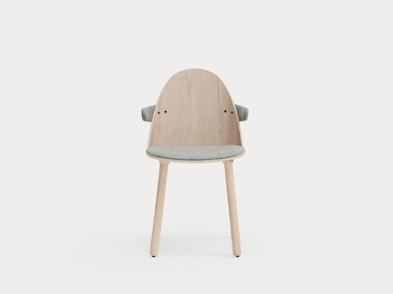 UMA - Wooden chair with armrests and integrated cushion by TEULAT - view 3