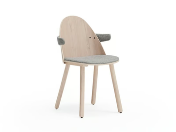 UMA - Wooden chair with armrests and integrated cushion by TEULAT - view 2