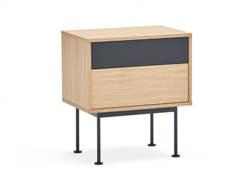 YOKO - Wood veneer and MDF bedside table with drawers by TEULAT - view 2