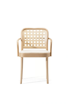 822 - Wooden chair with armrests with integrated cushion by TON - view 3