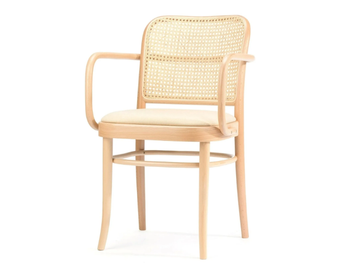 811 - Vienna straw and wooden chair with armrests by TON - view 2