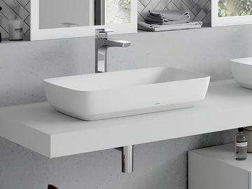 CE PJS06WEE#MW - Countertop rectangular galalato washbasin by TOTO - view 2