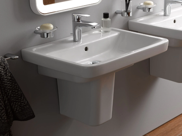 CF LW136Y - Wall-mounted rectangular ceramic washbasin by TOTO - view 2
