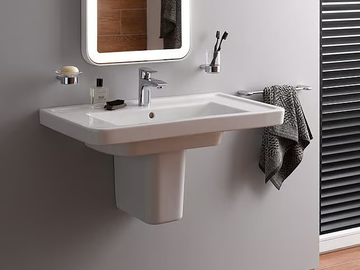 CF LW137Y - Rectangular wall-mounted ceramic washbasin by TOTO - view 2