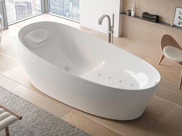FLOATING - Hydromassage freestanding oval bathtub by TOTO - view 2