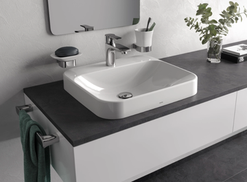 LF L5615CE / L5616CE - Semi-inset rectangular ceramic washbasin by TOTO - view 3