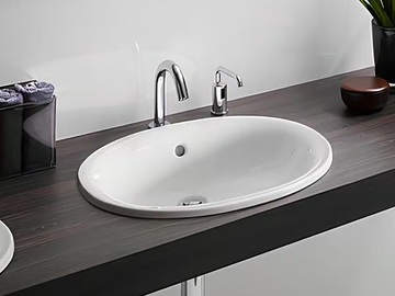 LW762Y - Inset oval ceramic washbasin by TOTO - view 2