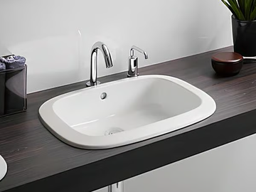 LW763Y - Rectangular inset ceramic washbasin by TOTO - view 2