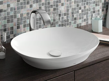TL L4724E#XW / L4706E#XW - Oval countertop ceramic washbasin by TOTO - view 2