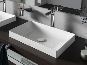 TR L4716RE - Rectangular semi-inset ceramic washbasin by TOTO - view 2